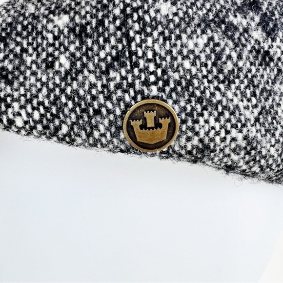 Goorin Brothers Wool Flat Cap Speckled Black and White Charcoal Tweed Size L - Picture 5 of 11